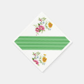 Serviette En Papier Papier serviettes, vert et blanc Floral (Coin)