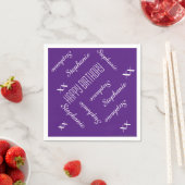 Serviette En Papier Papier serviettes violet Adulte Anniversaire Nom r (En situation)