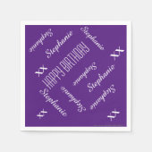 Serviette En Papier Papier serviettes violet Adulte Anniversaire Nom r (Devant)