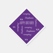 Serviette En Papier Papier serviettes violet Adulte Anniversaire Nom r (Coin)
