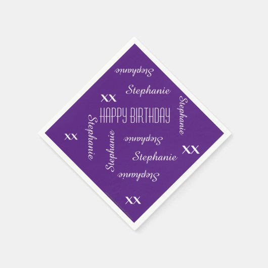 Serviette En Papier Papier serviettes violet Adulte Anniversaire Nom r (Coin)