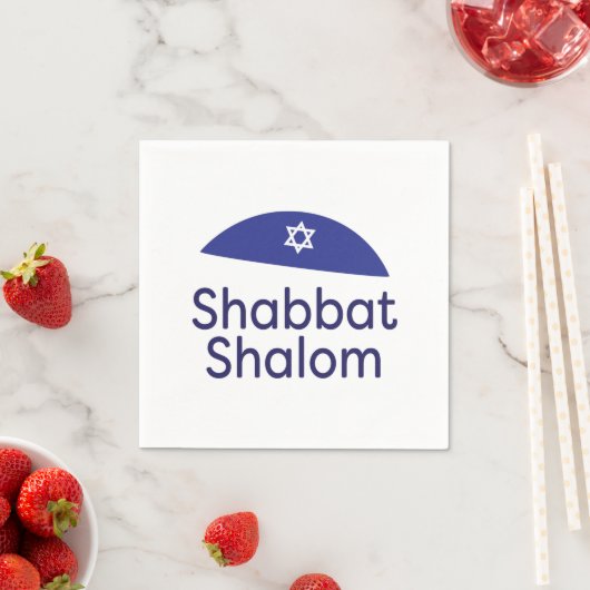 Serviette En Papier Papier Shabbat Shalom (En situation)