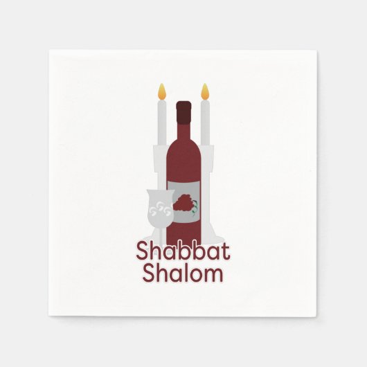 Serviette En Papier Papier Shabbat Shalom (Devant)