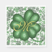 Serviette En Papier Papier Shamrock Monogramme (Devant)