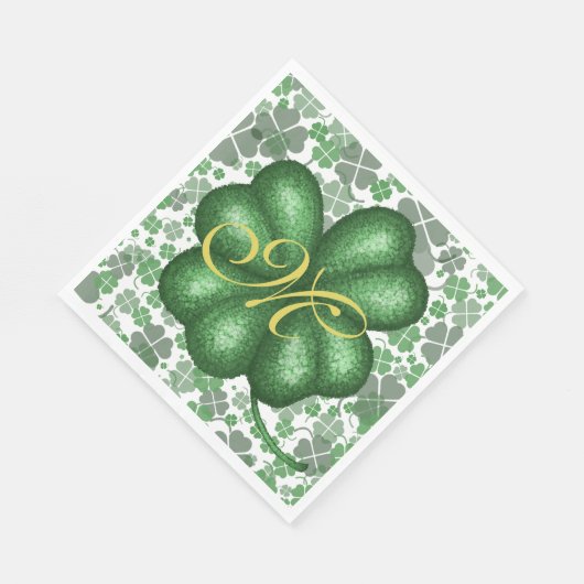Serviette En Papier Papier Shamrock Monogramme (Coin)