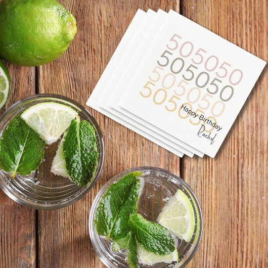 Serviette En Papier Papier simple moderne 50e anniversaire Napkin