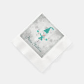 Serviette En Papier Papier Snowman turquoise (Coin)