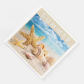 Serviette En Papier Papier Starfish and Seashells (Coin)