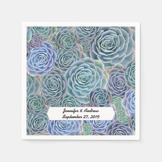 Serviette En Papier Papier Succulent Napkin Pour Événements Spéciaux (Devant)