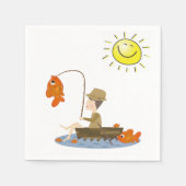 Serviette En Papier Papier, Sun Fishing Pêcheur de poisson (Devant)