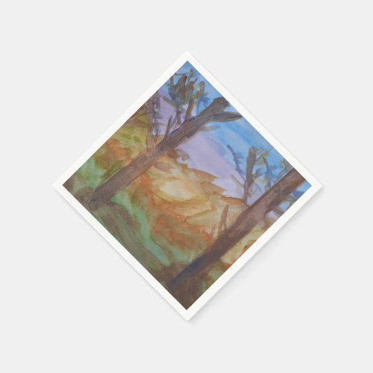 Serviette En Papier Papier Sunset Trees (Coin)