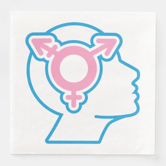 Serviette En Papier Papier Symbole Trans Pride (Devant)