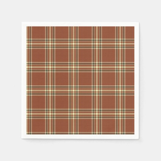 Serviette En Papier Papier Tartan Brown (Devant)