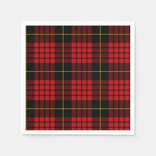 Serviette En Papier Papier Tartan Rouge (Devant)