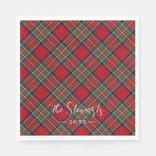 Serviette En Papier Papier Tartan rouge vert Rustic Stewart