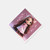 Serviette En Papier Papier tatouage caricature fille mignonne (Coin)