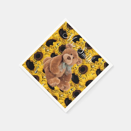 Serviette En Papier Papier Teddy Teddy Tournesol (Coin)