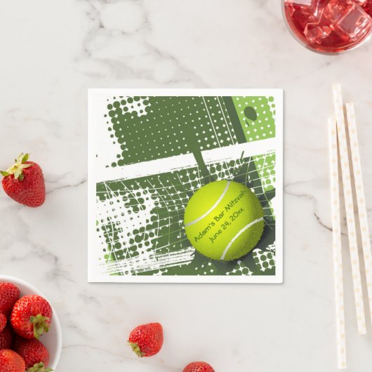 Serviette En Papier Papier Tennis Design Napkins (En situation)