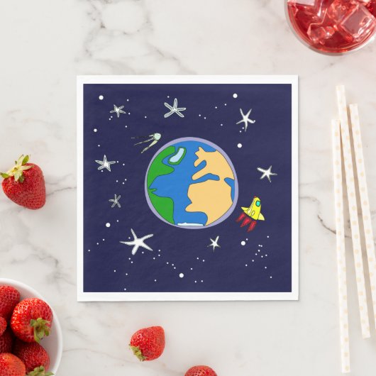 Serviette En Papier Papier Terre Et Satellite (En situation)