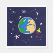 Serviette En Papier Papier Terre Et Satellite (Devant)