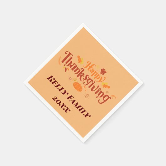 Serviette En Papier Papier Thanksgiving personnalisable Napkin (Coin)