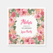 Serviette En Papier Papier Thème Aloha Tropical Fête Hawaïenne Fleurs  (Devant)