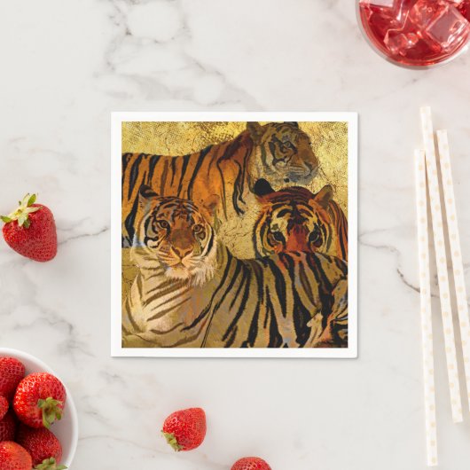 Serviette En Papier Papier tigre Napkin (En situation)