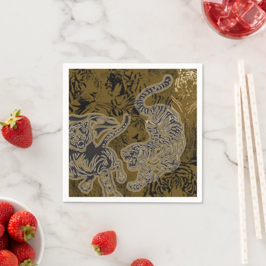 Serviette En Papier Papier tigre Napkin (En situation)