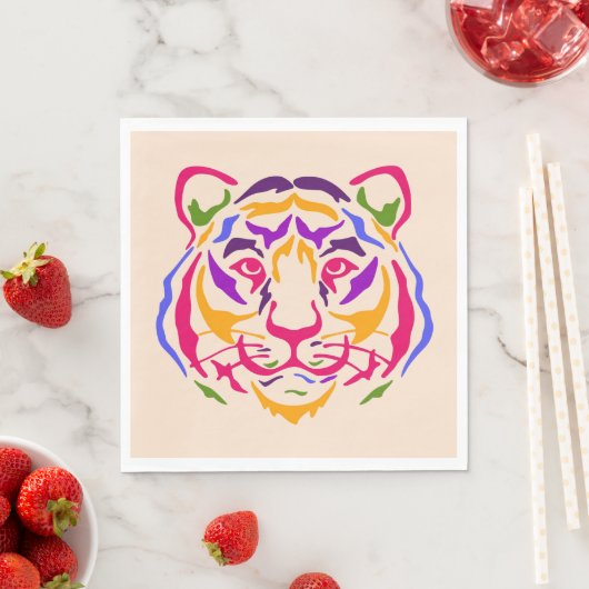 Serviette En Papier Papier tigre Napkin (En situation)