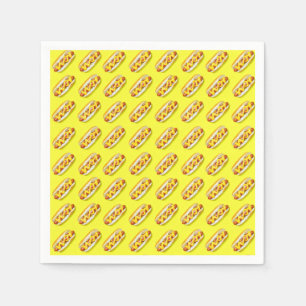 Serviette En Papier Papier Tissu Yellow Hotdog