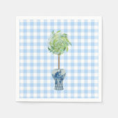 Serviette En Papier Papier topique En vichy bleu (Devant)