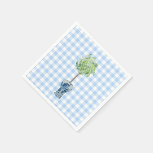 Serviette En Papier Papier topique En vichy bleu (Coin)