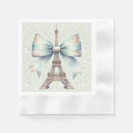 Serviette En Papier Papier Tour Eiffel Artistique (Devant)