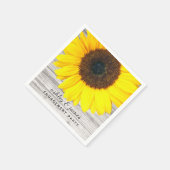 Serviette En Papier Papier Tournesol à texture de bois rustique (Coin)
