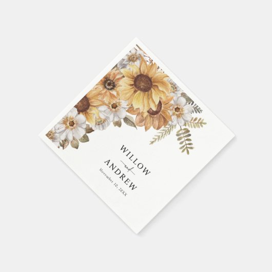 Serviette En Papier Papier tournesol rustique Napkin (Coin)
