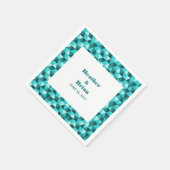 Serviette En Papier Papier triangles géométriques turquoises (Coin)