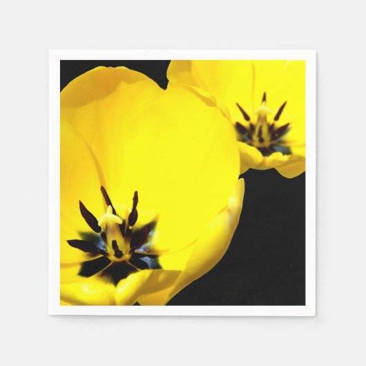 Serviette En Papier Papier Tulipe Jaune (Devant)