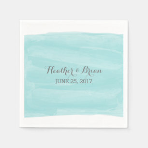 Serviette En Papier Papier turquoise en aquarelle