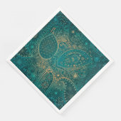 Serviette En Papier Papier turquoise ethnique Napkin (Coin)