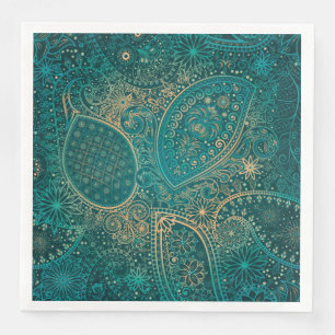 Serviette En Papier Papier turquoise ethnique Napkin