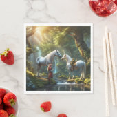 Serviette En Papier Papier Unicorne (En situation)