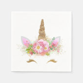 Serviette En Papier Papier Unicorne face Unicorne serviettes (Devant)