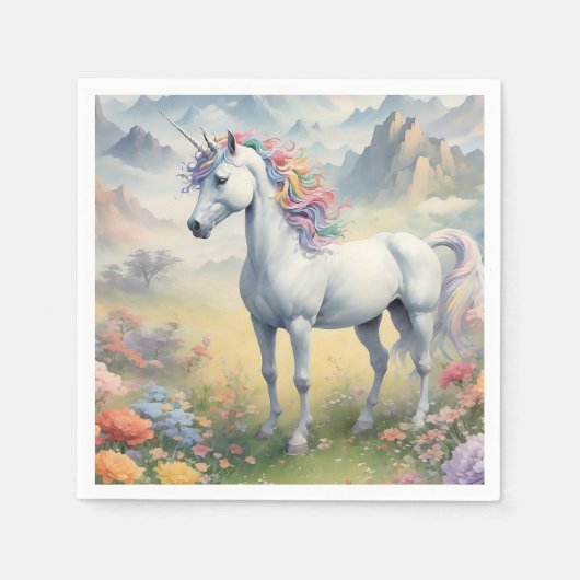 Serviette En Papier Papier Unicorne Napkin (Devant)