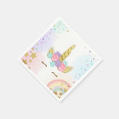 Serviette En Papier Papier Unicorne Napkin rose or magique Anniversair (Coin)