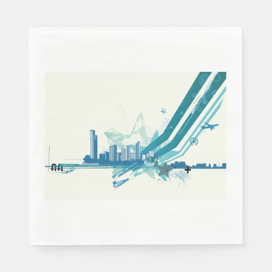 Serviette En Papier Papier urbain Cityscape (Devant)