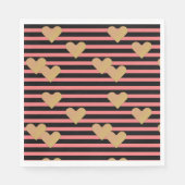 Serviette En Papier Papier Valentin rose et noir (Devant)