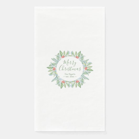 Serviette En Papier Papier vert de Noël Napkin (Devant)
