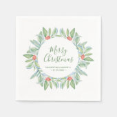 Serviette En Papier Papier vert de Noël Napkin (Devant)