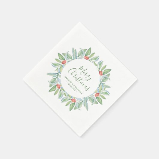 Serviette En Papier Papier vert de Noël Napkin (Coin)