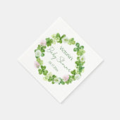 Serviette En Papier Papier vert de verdure en fleurs Napkin (Coin)